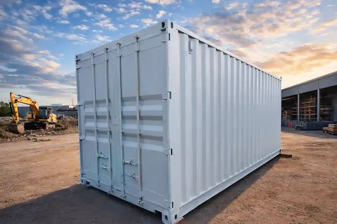 Container almoxarifado com portas duplas para aluguel em canteiro de obra em Campo Grande