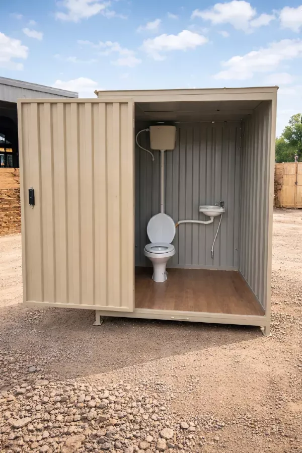 Módulo sanitário com vaso, pia e caixa de descarga para aluguel em obra em MS